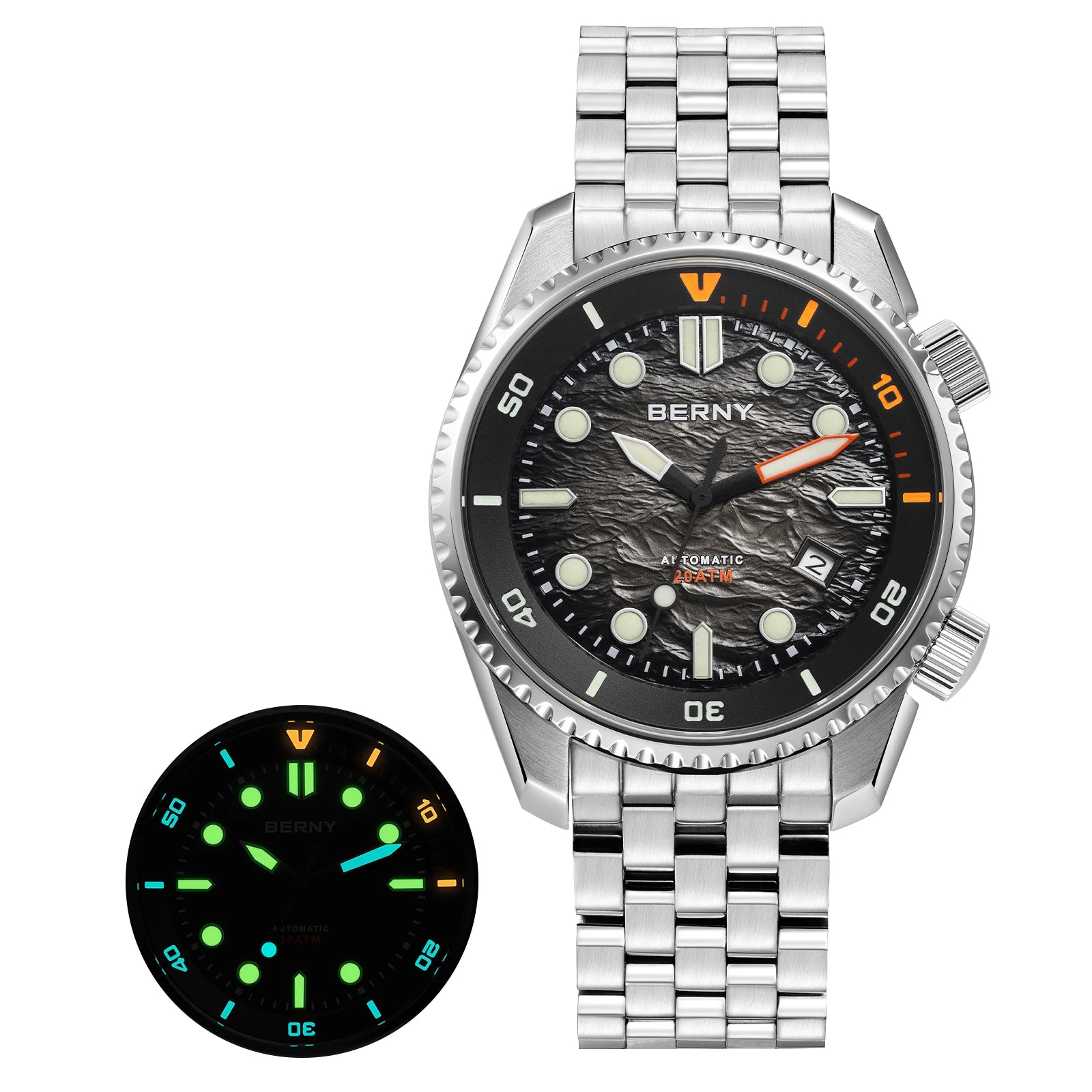 BERNY Automatic Diver Watch — Luxury Sapphire Crystal & 316L Steel