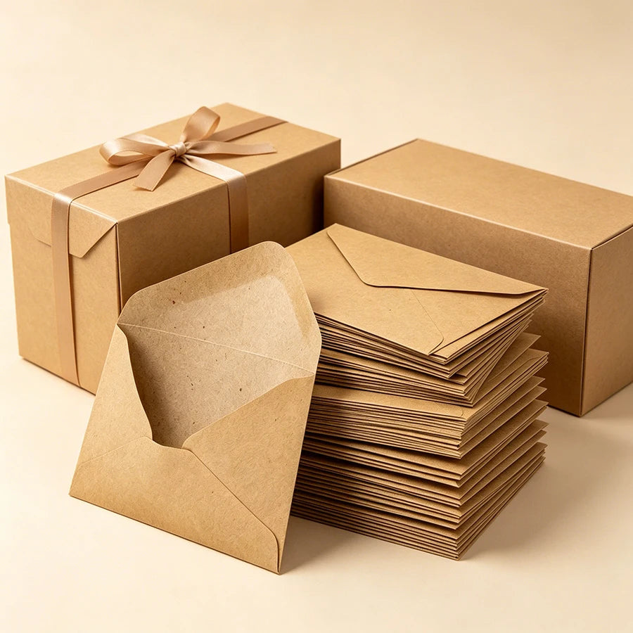 Kraft Paper Envelopes — Small Brown Mailing Envelopes for Cards and Letters