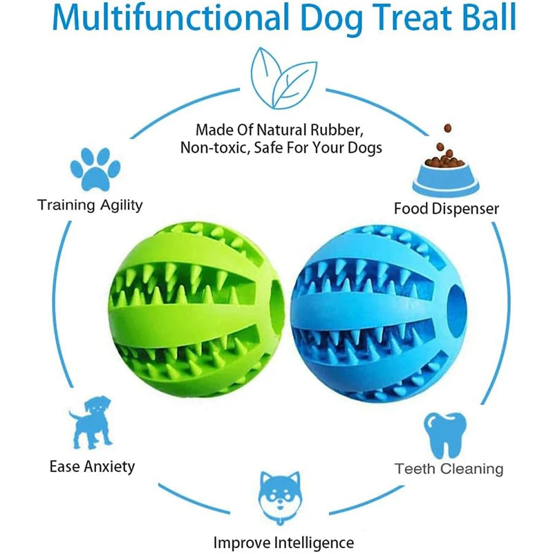 Interactive Rubber Pet Toy Ball — Durable Chew Toy & Treat Feeder