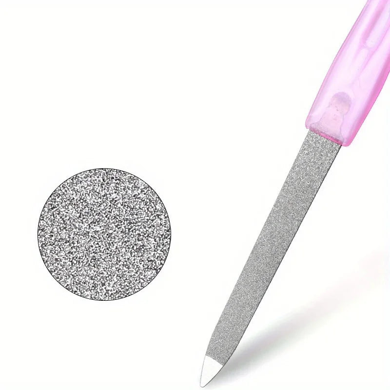Stainless Steel 2-in-1 Nail File Buffer — Professional Manicure Tool