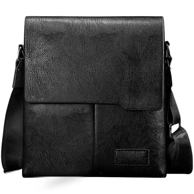 Men's PU Leather Messenger Bag — Vintage Business Crossbody Satchel