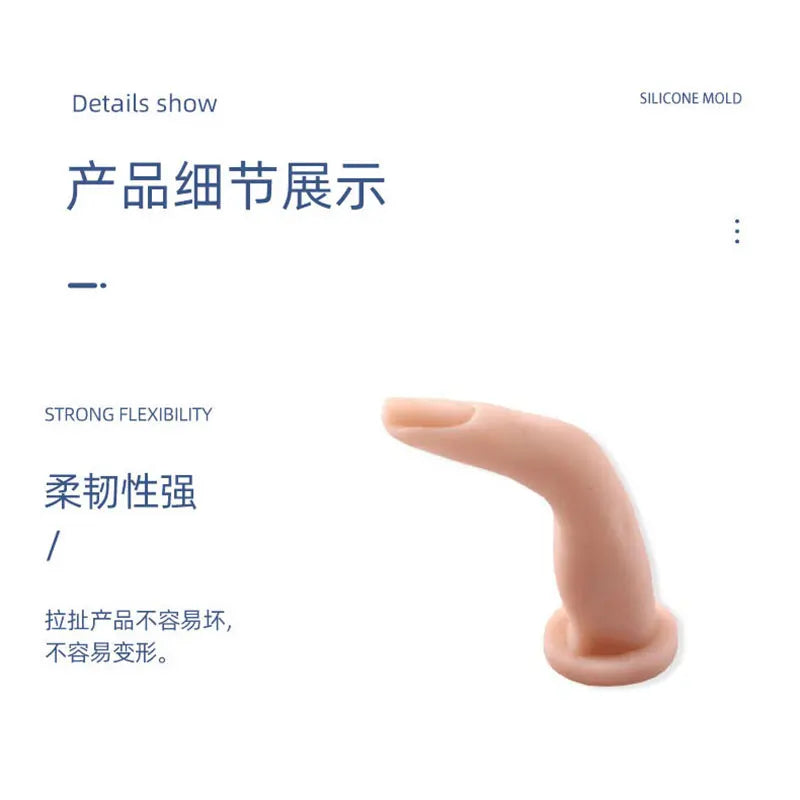 Silicone Nail Art Training Hand — Bendable Practice Finger with Joints