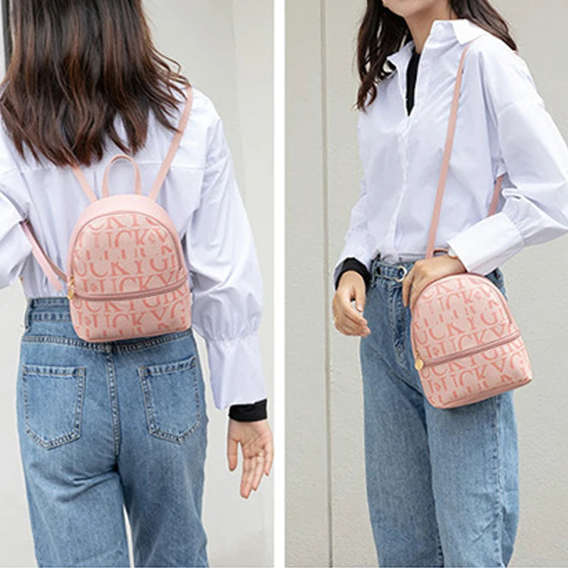 Retro Mini Backpack — Stylish PU Leather Crossbody Purse for Women