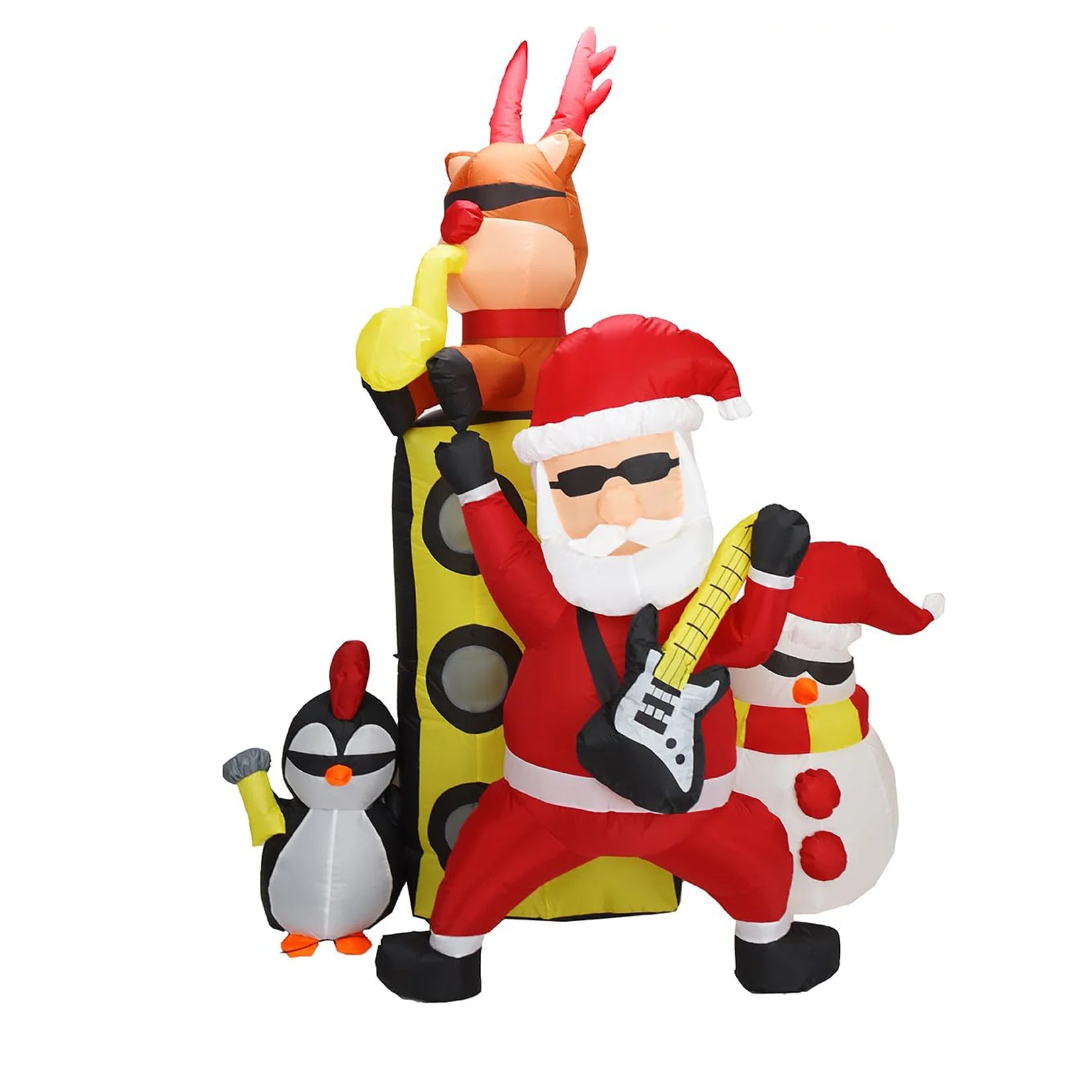 HiMISS 7 FT Santa Band Inflatable — Festive Christmas Yard Decor with LED Lights