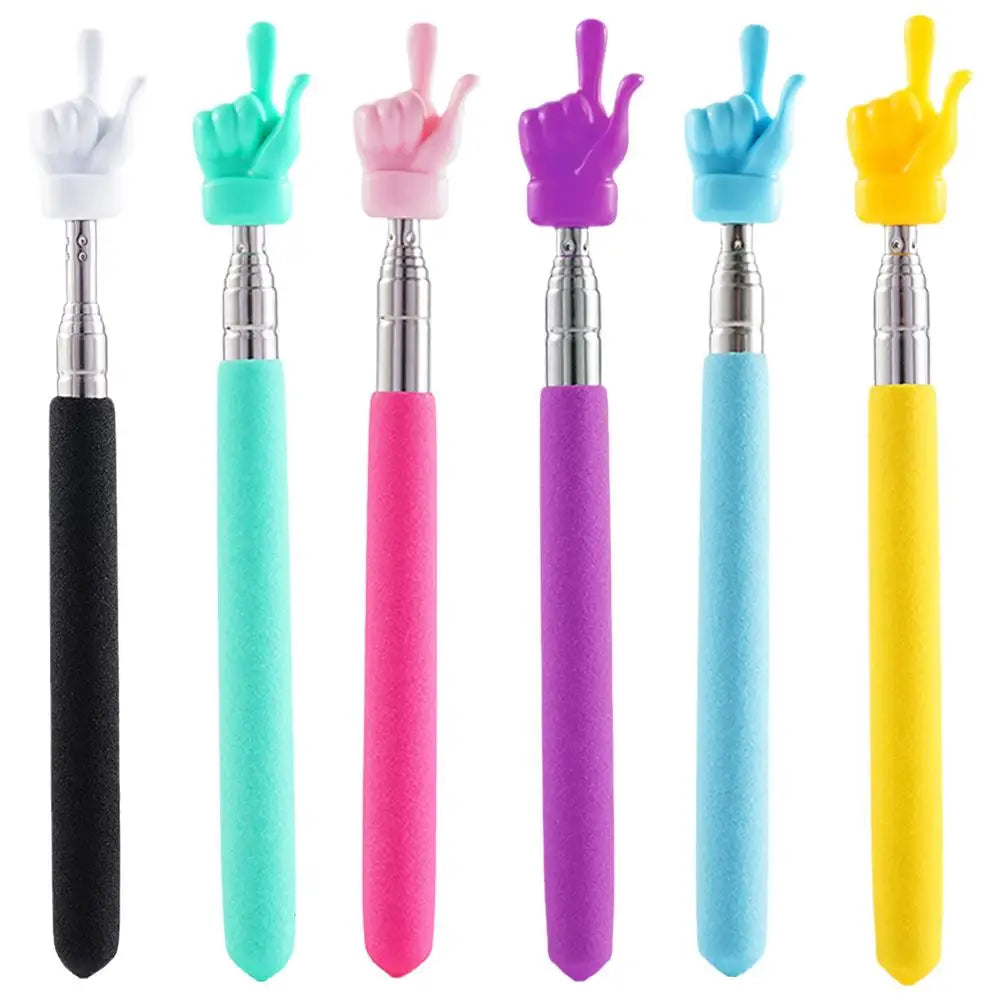 Retractable Finger Design Teacher Pointer — Telescopic Stainless Steel Teaching Stick