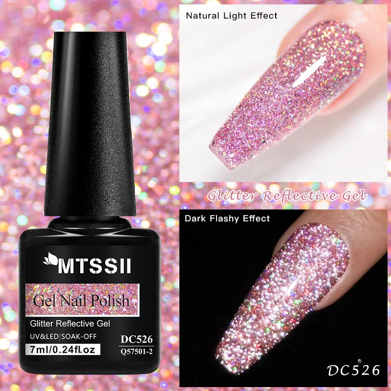 Mtssii Reflective Glitter Gel Nail Polish — Sparkling Holographic Effect