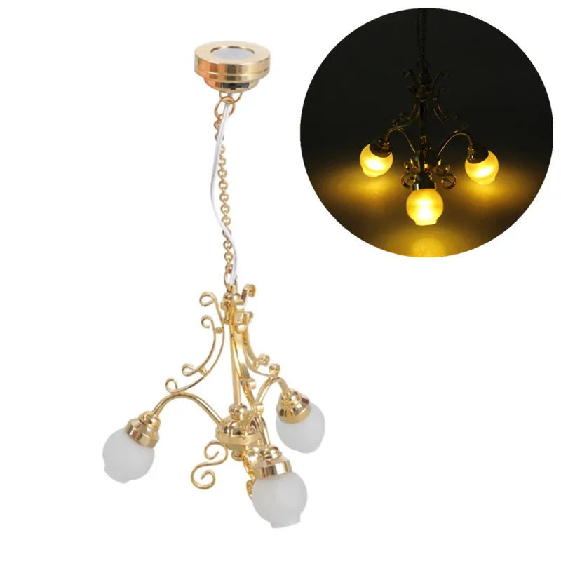 Miniature Dollhouse Table Lamp — Modern Bedside Reading Light Decor