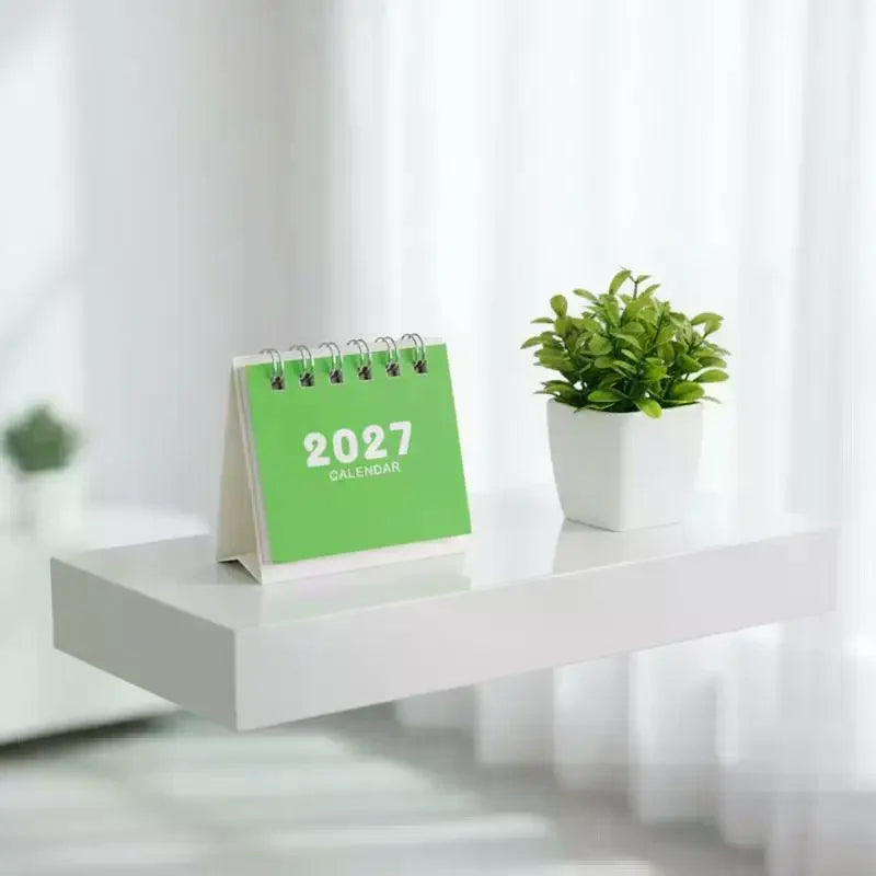 KOQZM 2027 Mini Desk Calendar — Portable Daily Planner for Home and Office