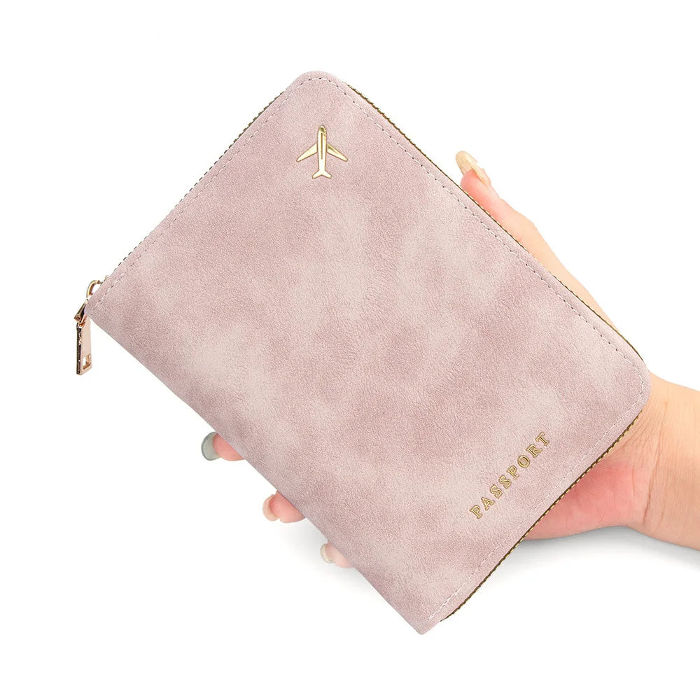 RFID Blocking Passport Wallet — Slim Travel Organizer with Zipper