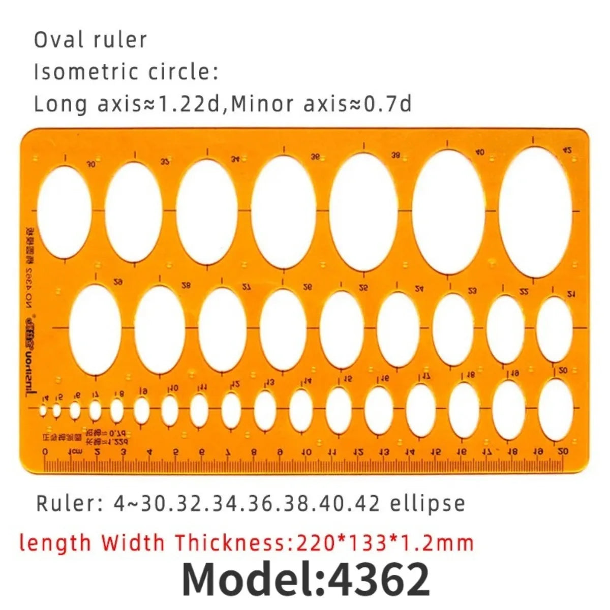 Architectural Drafting Template Set — Round and Oval Shape Rulers