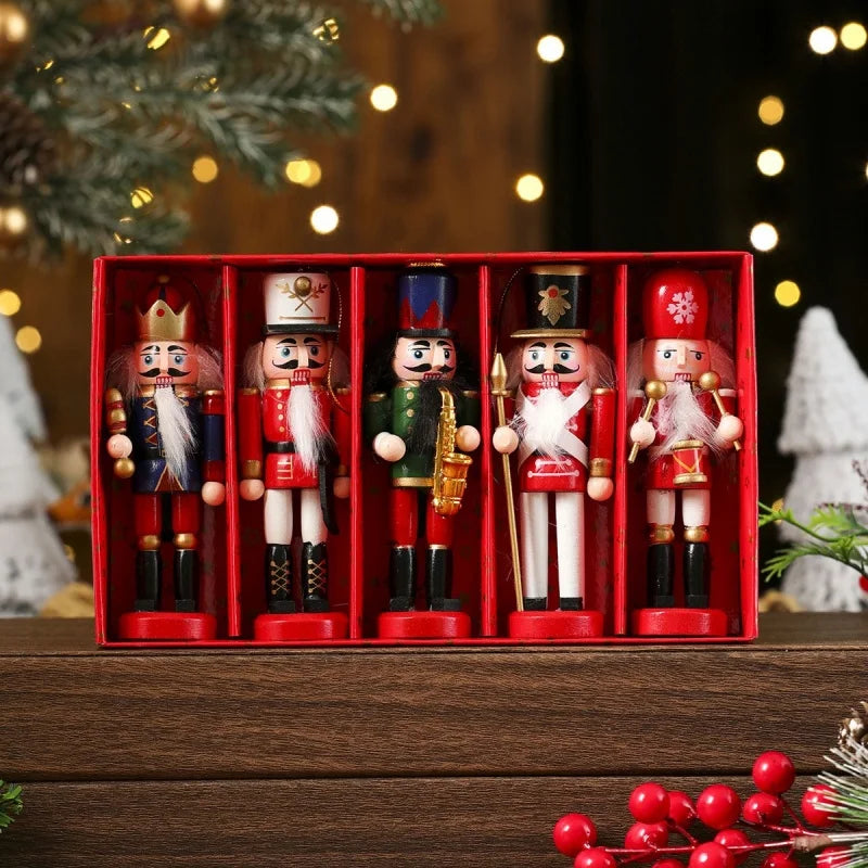 Nutcracker Soldier Ornaments — Decorative Wooden Pendants for Holiday Decor