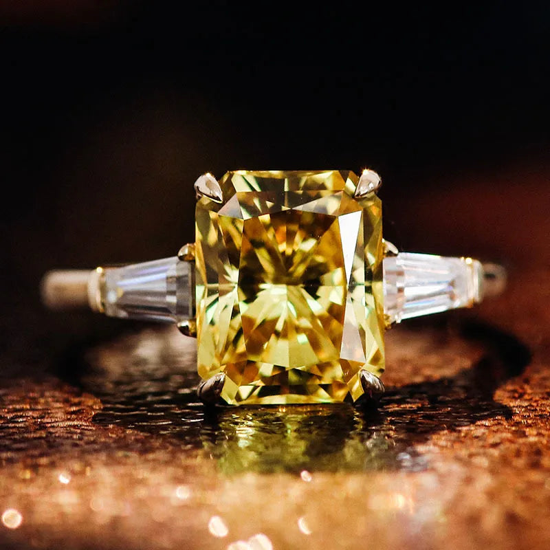 4-Carat Lab-Grown Diamond Ring — 18K Gold Plated Sterling Silver Jewelry