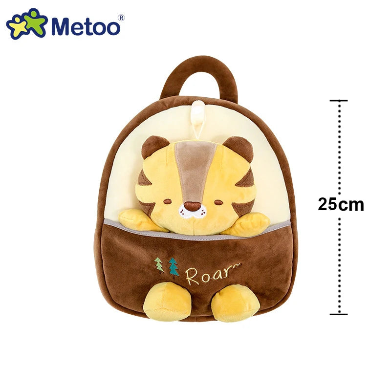 Metoo Plush Animal Backpack — Soft Toddler Bag with Detachable Doll