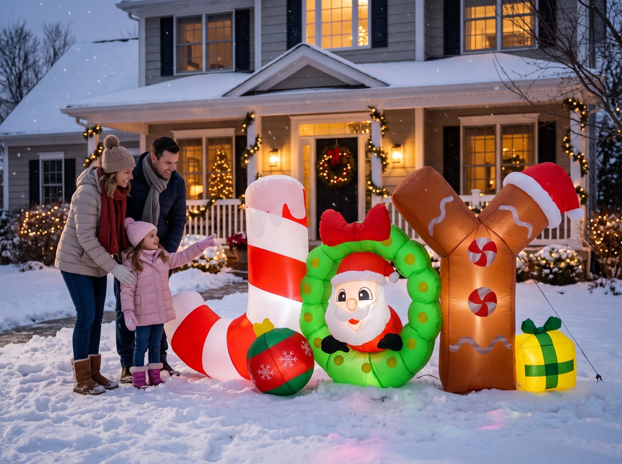 6ft Giant Inflatable JOY Sign — Lighted Outdoor Christmas Decoration