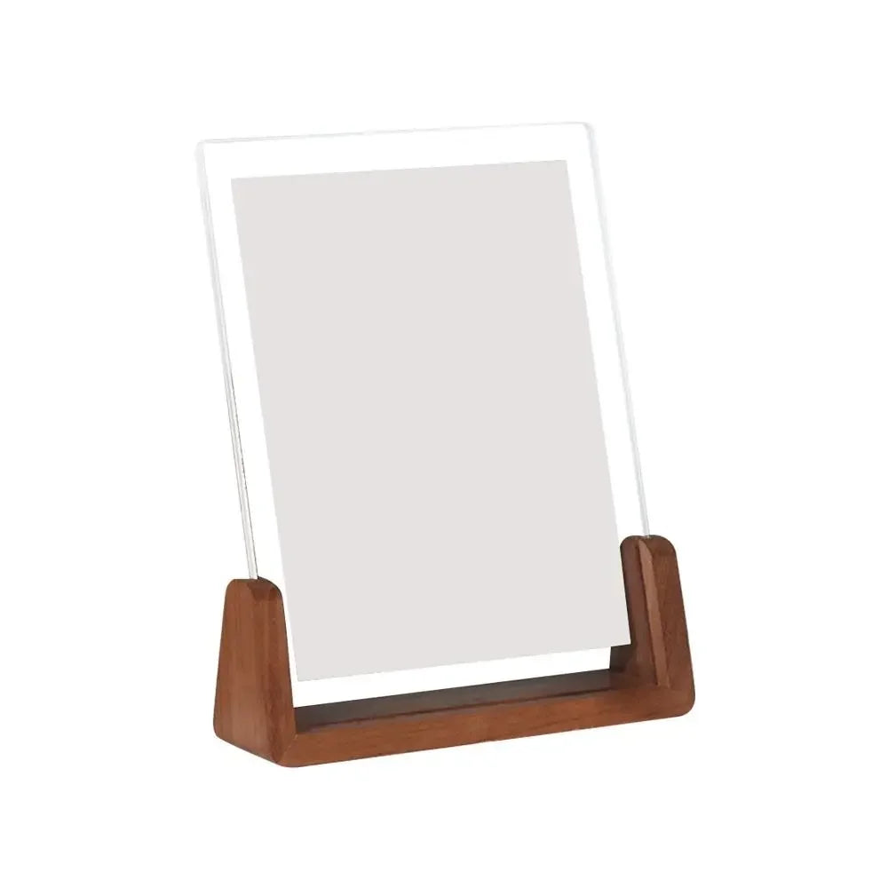 Creative U-Shaped Photo Frame — Transparent Acrylic & Wood Desktop Decor