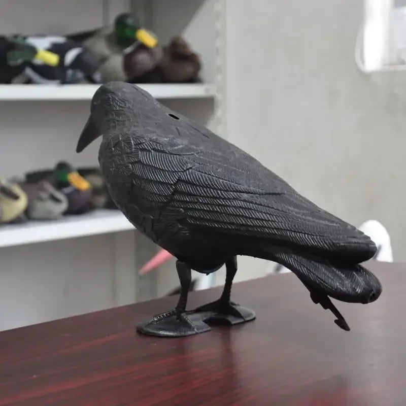 Realistic Black Crow Bird Repellent — Natural Pest Control for Gardens