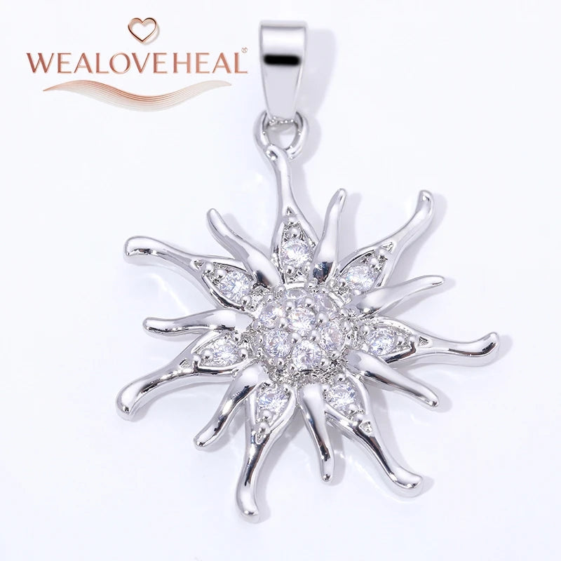 Spiral Vortex Sun Pendants — 18K Gold Plated Zirconia Charms for Jewelry Making