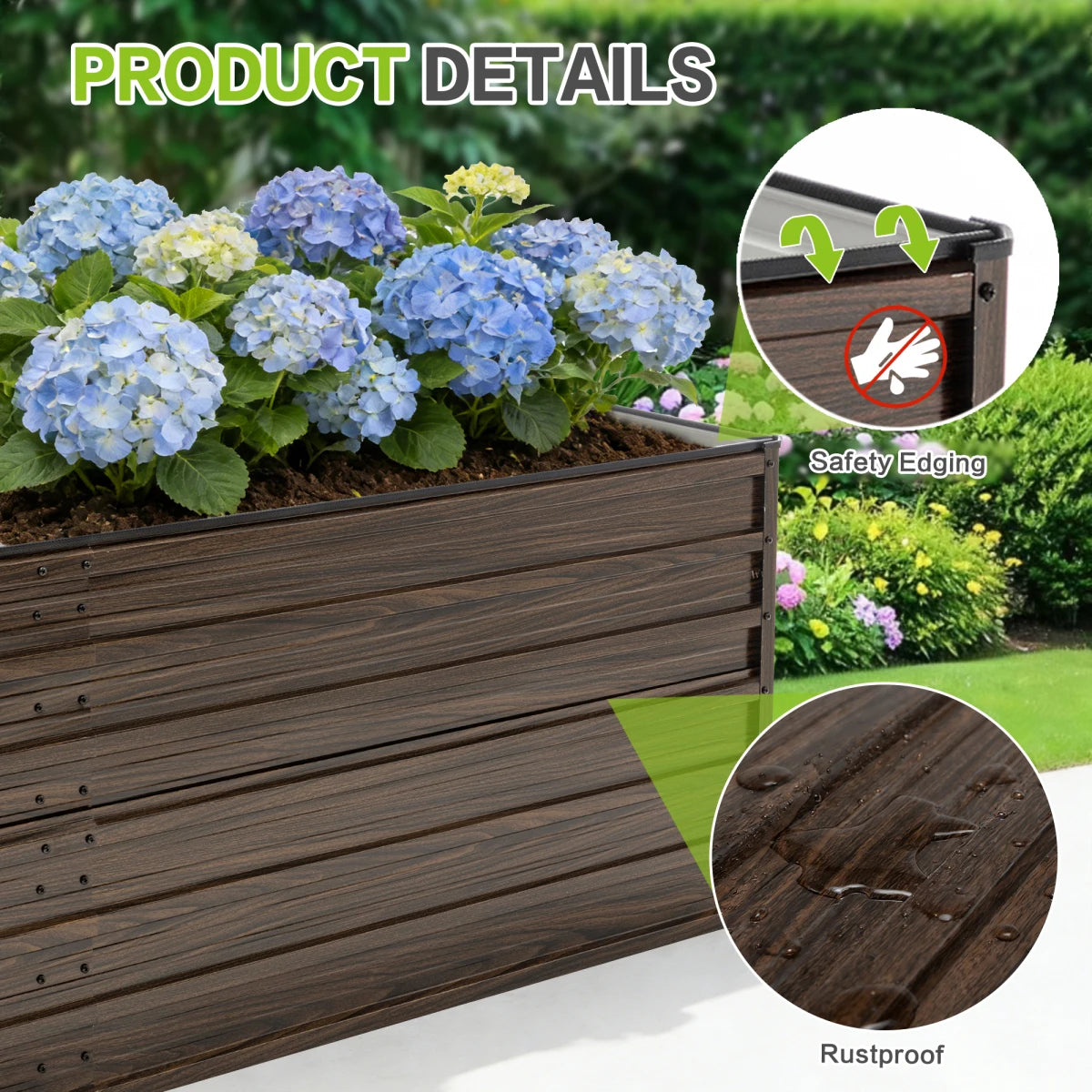 Metal Raised Garden Bed Kit — Rustproof Elevated Planter for Vegetables