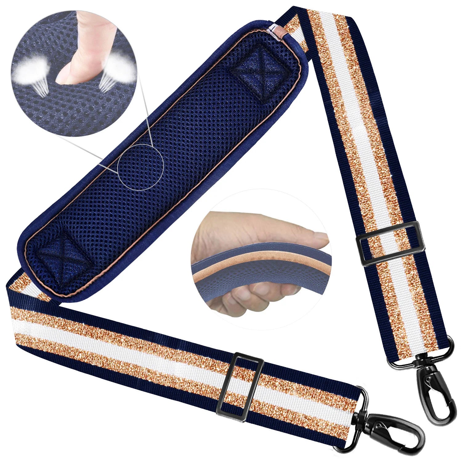 Universal Adjustable Shoulder Strap — Padded Crossbody Replacement Strap