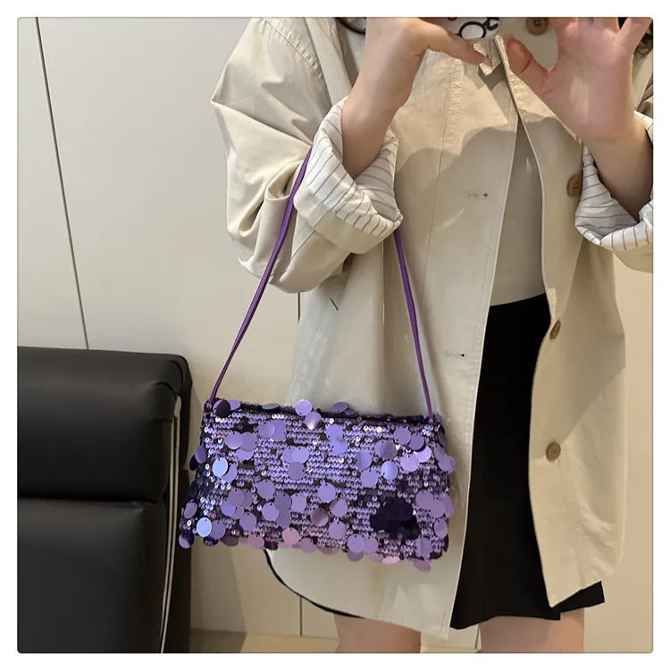 Sequin Evening Shoulder Bag — Elegant Crossbody Handbag for Parties