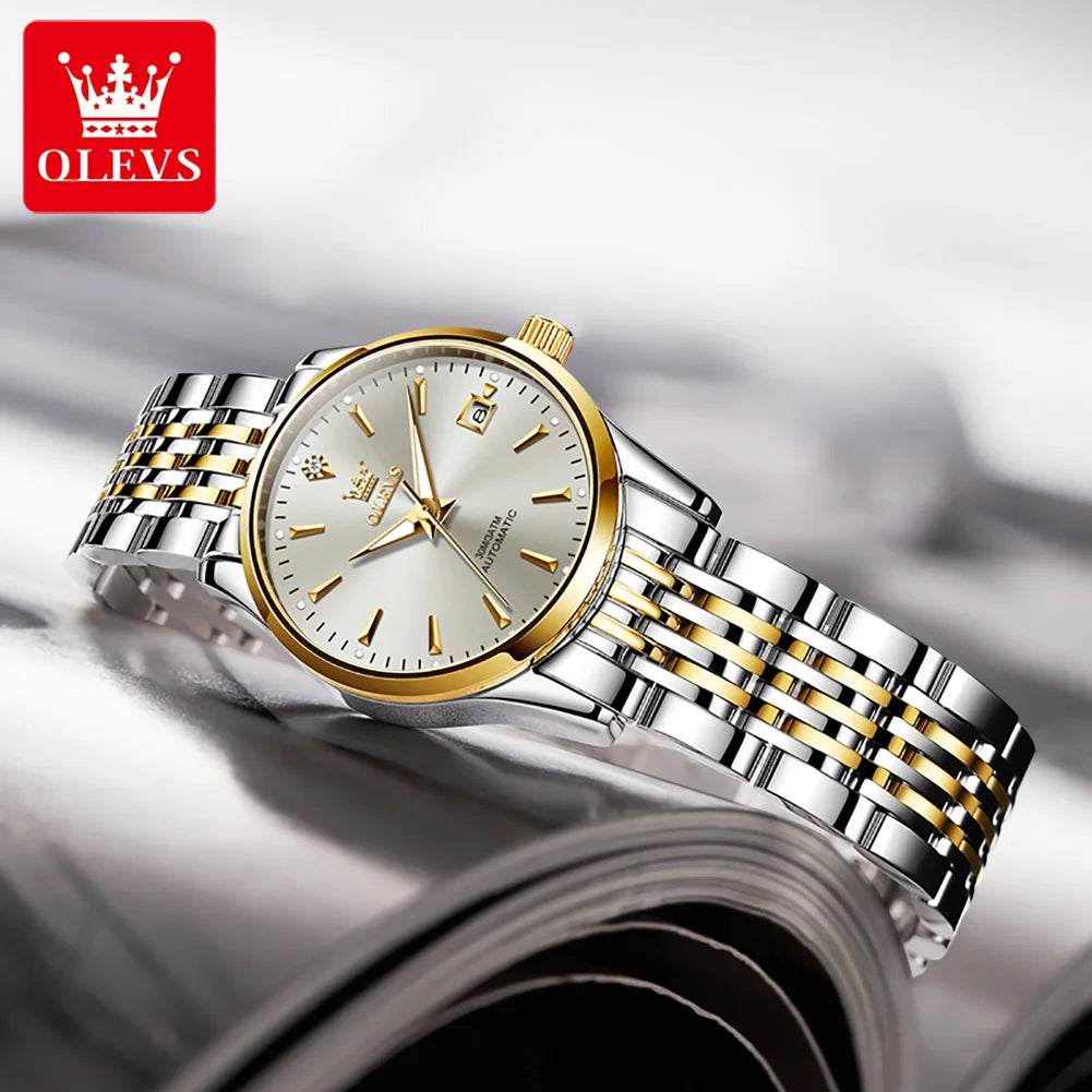 OLEVS 6635 Luxury Ladies Watch — Automatic Mechanical Chronograph