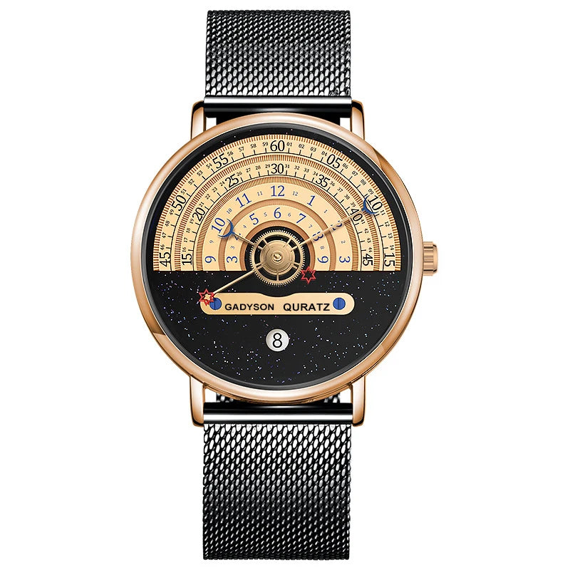 Men's Business Quartz Watch — Fashionable Stainless Steel Wristwatch with Auto Date