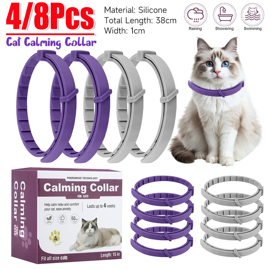 APWIKOGER Pet Calming Collar — Adjustable Anxiety Relief for Cats and Dogs