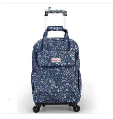 Women's Oxford Rolling Backpack — Versatile Travel Trolley Luggage