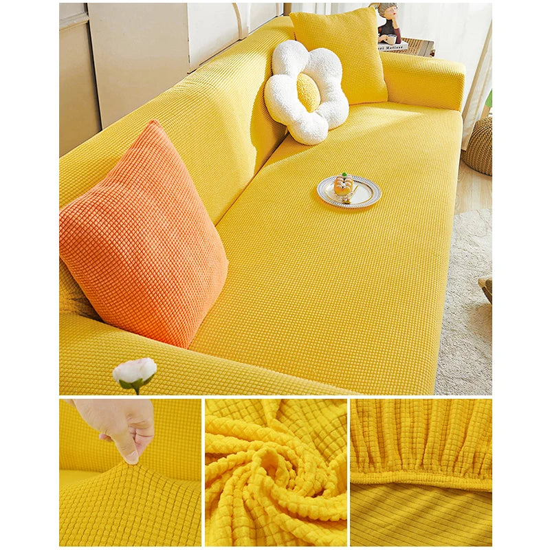 Elastic Jacquard Fabric Sofa Cover — Stretchable Slipcover for Living Room