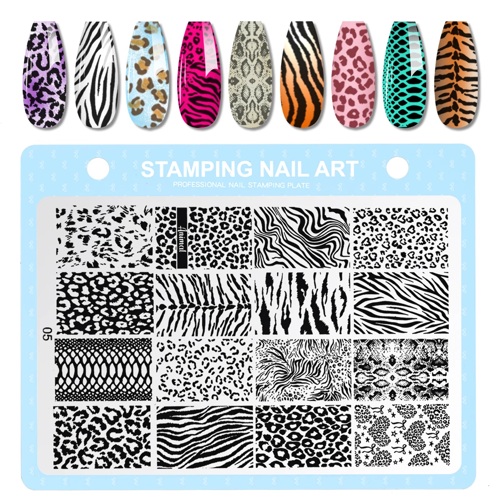 Misscheering Nail Stamping Plate — Leopard and Snake Pattern Stencil