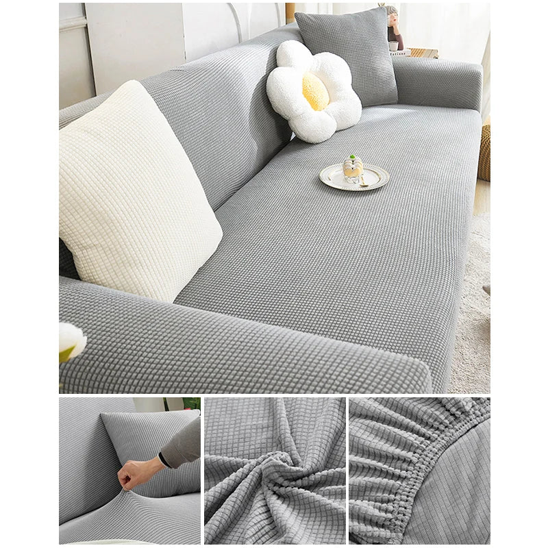 Elastic Jacquard Fabric Sofa Cover — Stretchable Slipcover for Living Room