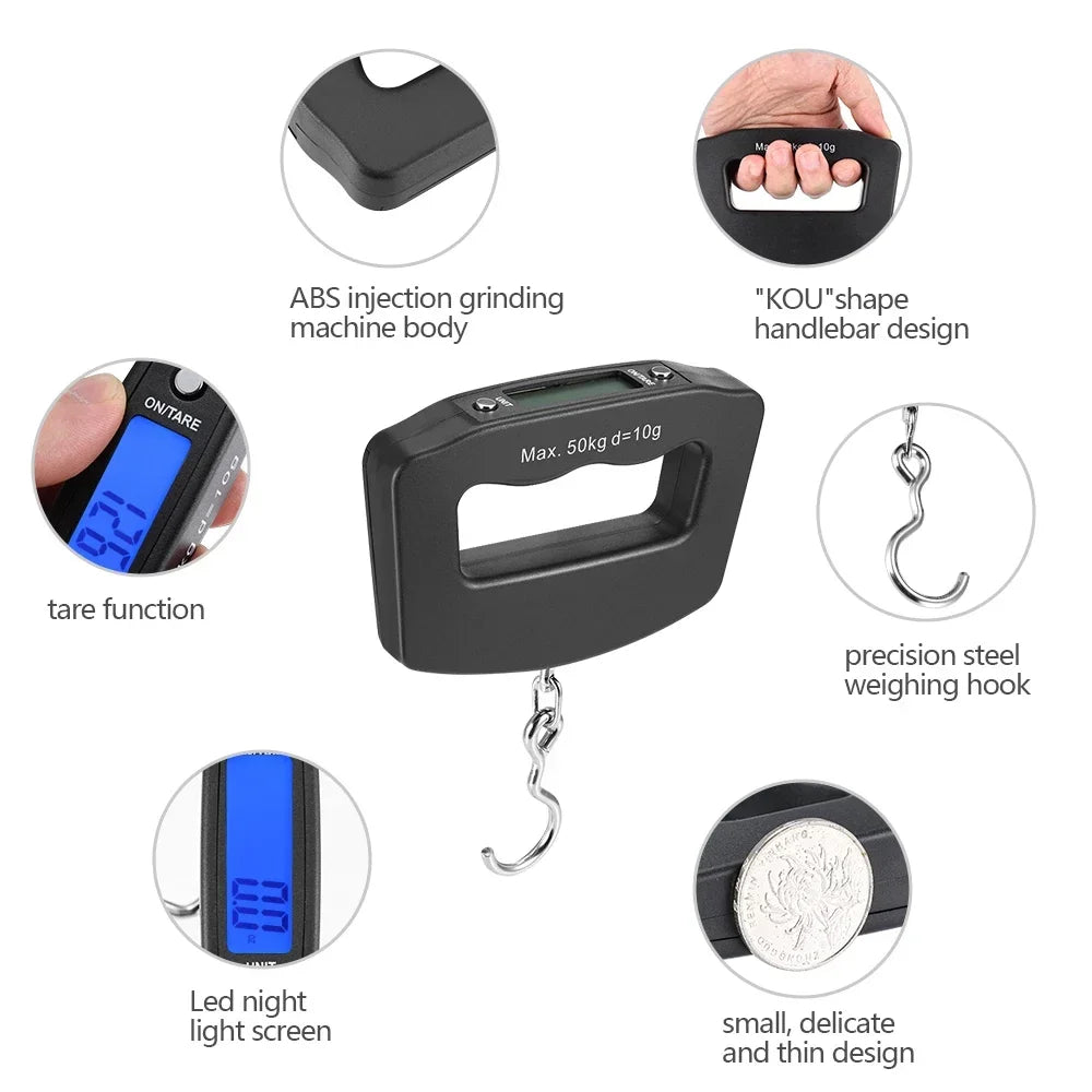 Digital Luggage Scale — Portable Suitcase Weight Checker with Backlight