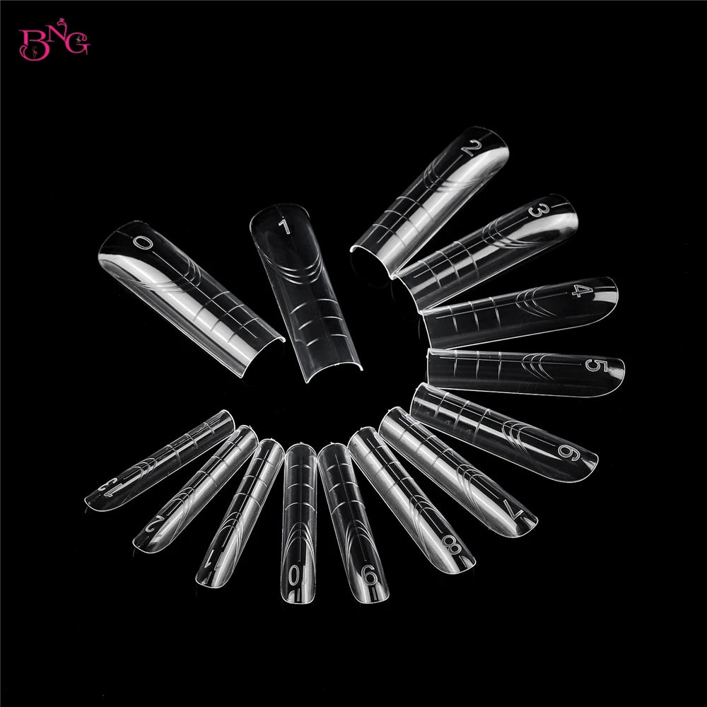 Poly Extension Gel Dual Nail Forms — Square Full Cover Molds, 140 Pieces