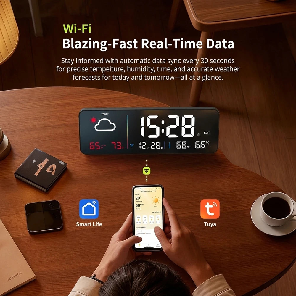 Niditon Smart Weather Clock — Digital Temperature & Humidity Display