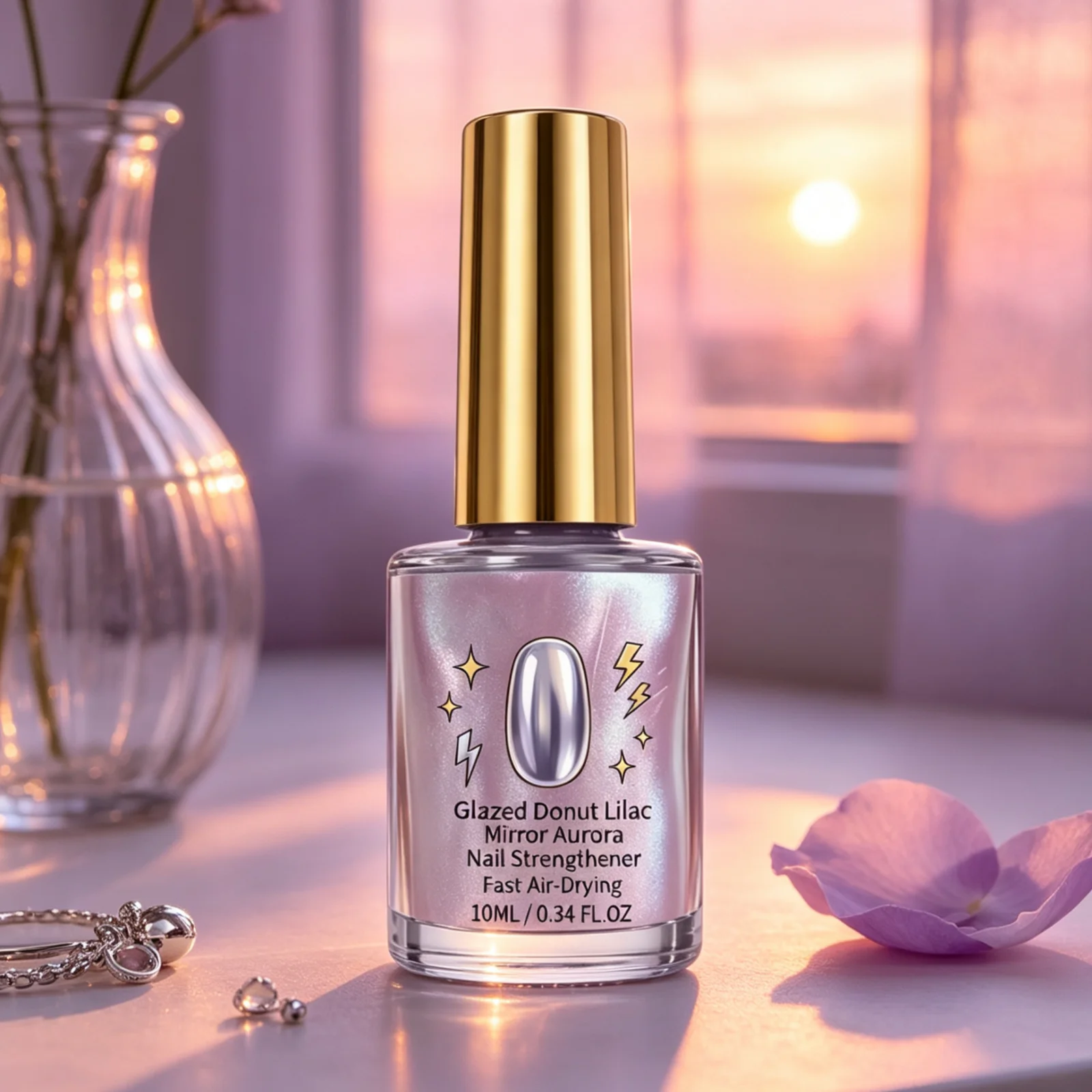 Mirror Aurora Nail Polish — Translucent Shimmer Lilac Purple, Quick Dry