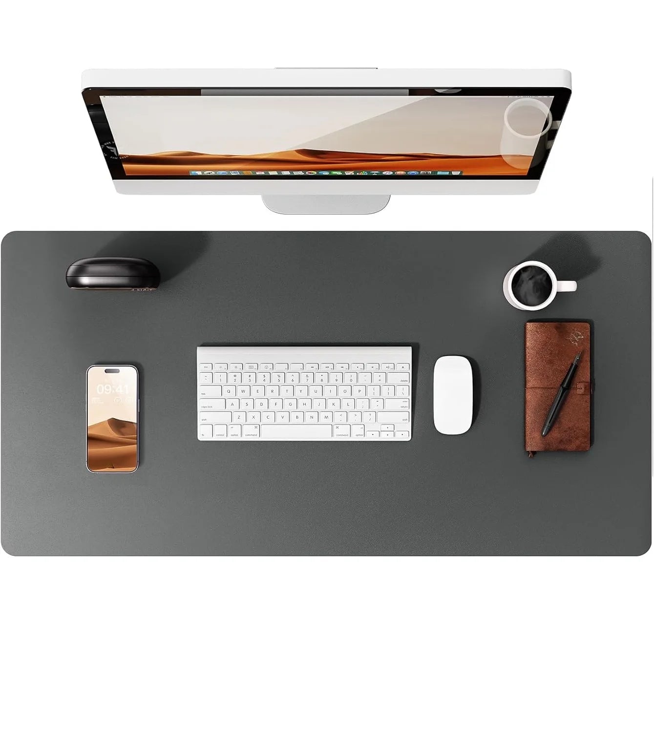 YSAGi Leather Desk Mat — Large Waterproof Mouse Pad & Desk Protector