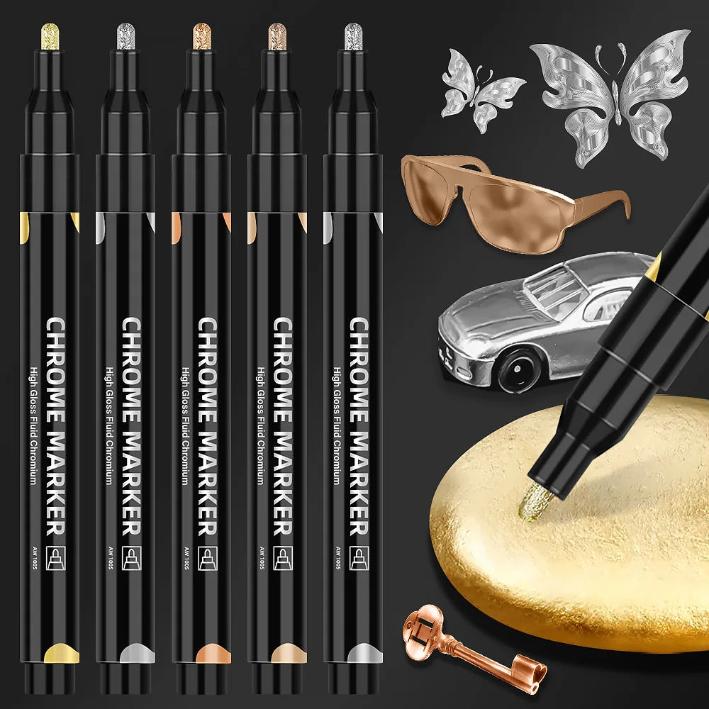 Mirror Marker Pens — High Gloss Reflective Paint for DIY Crafts