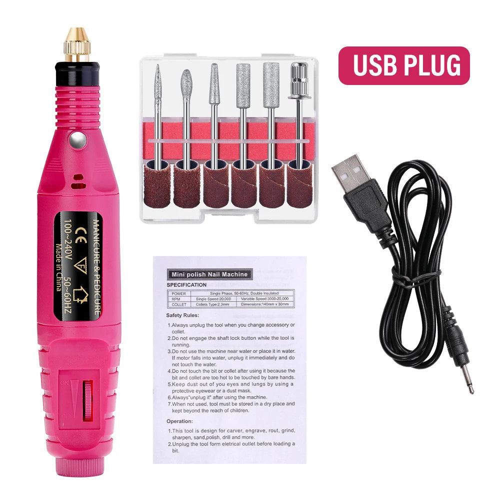 LULAA Electric Nail Drill Machine Set — Professional Manicure & Pedicure Tool