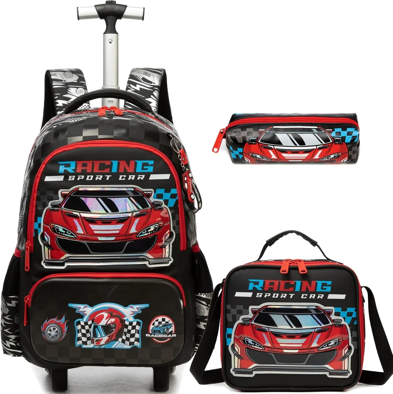 Rolling Backpack for Girls — Cute Animal Print School Bag with Wheels