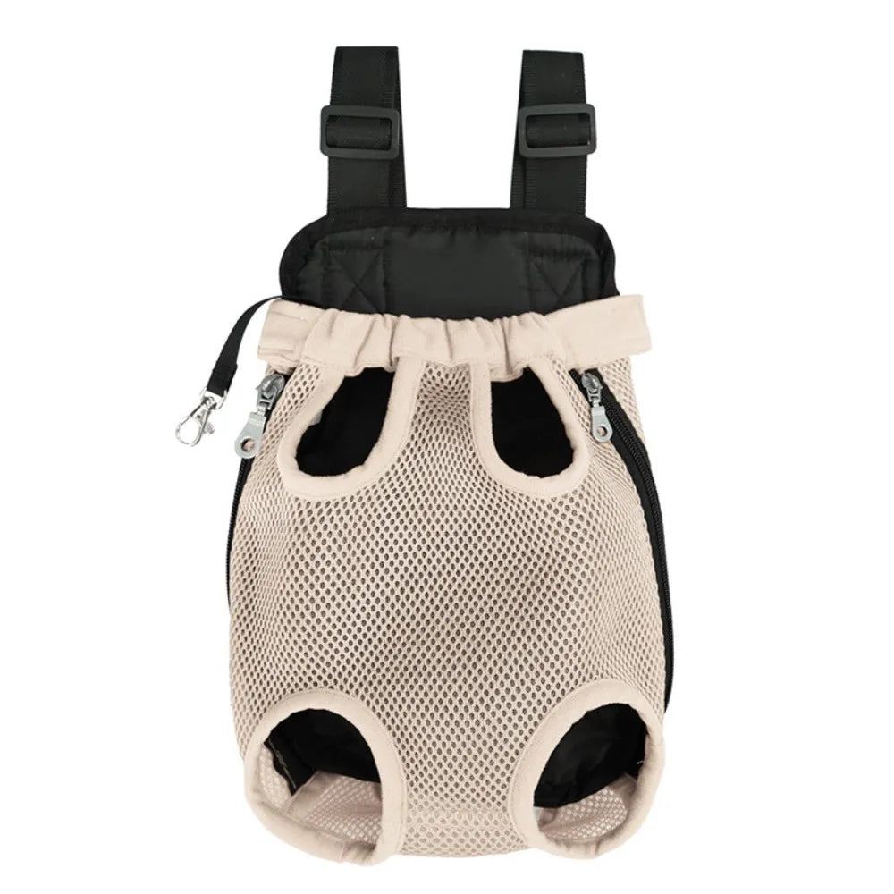 Adjustable Pet Carrier Backpack — Breathable Double Shoulder Bag for Travel