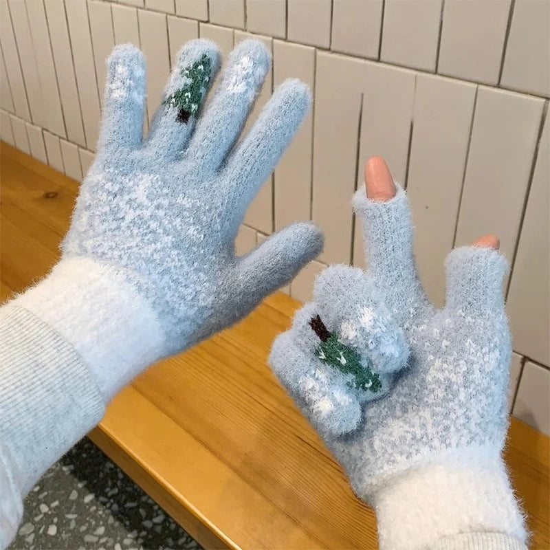 Women's Knit Winter Gloves — Warm Touch Screen Patterned Mittens