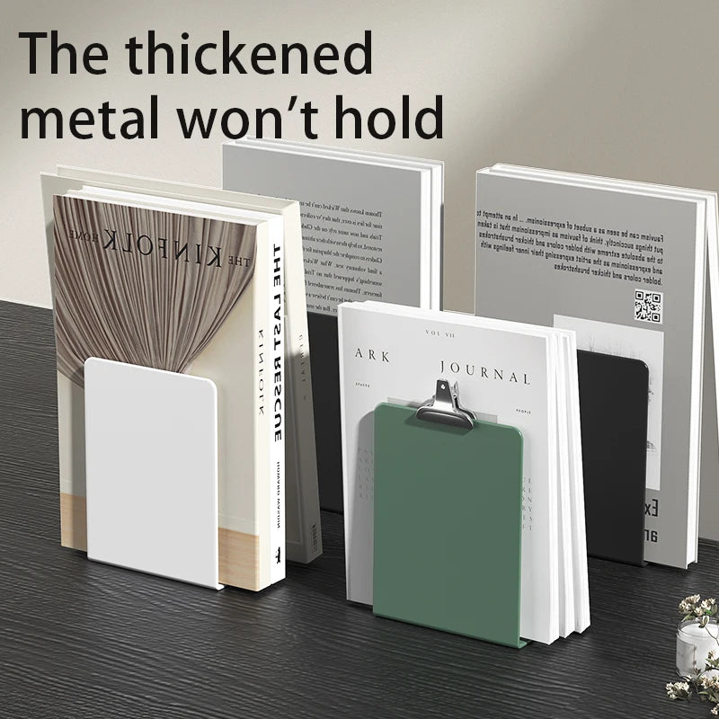 Metal Bookends — Heavy Duty Shelf Organizers for Home Office