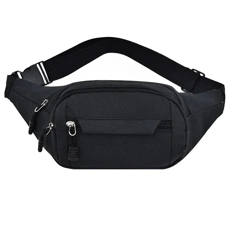 Unisex Canvas Waist Bag — Casual Crossbody Shoulder Pack for Sports