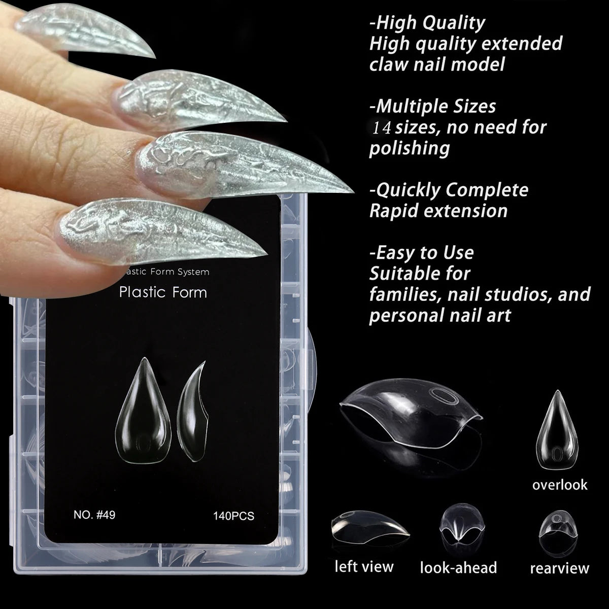 3D Claw Nail Dual Forms — Sculptural Poly Gel Extension Molds