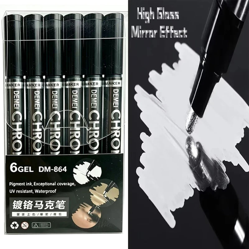 Mirror Marker Pens — High Gloss Reflective Paint for DIY Crafts