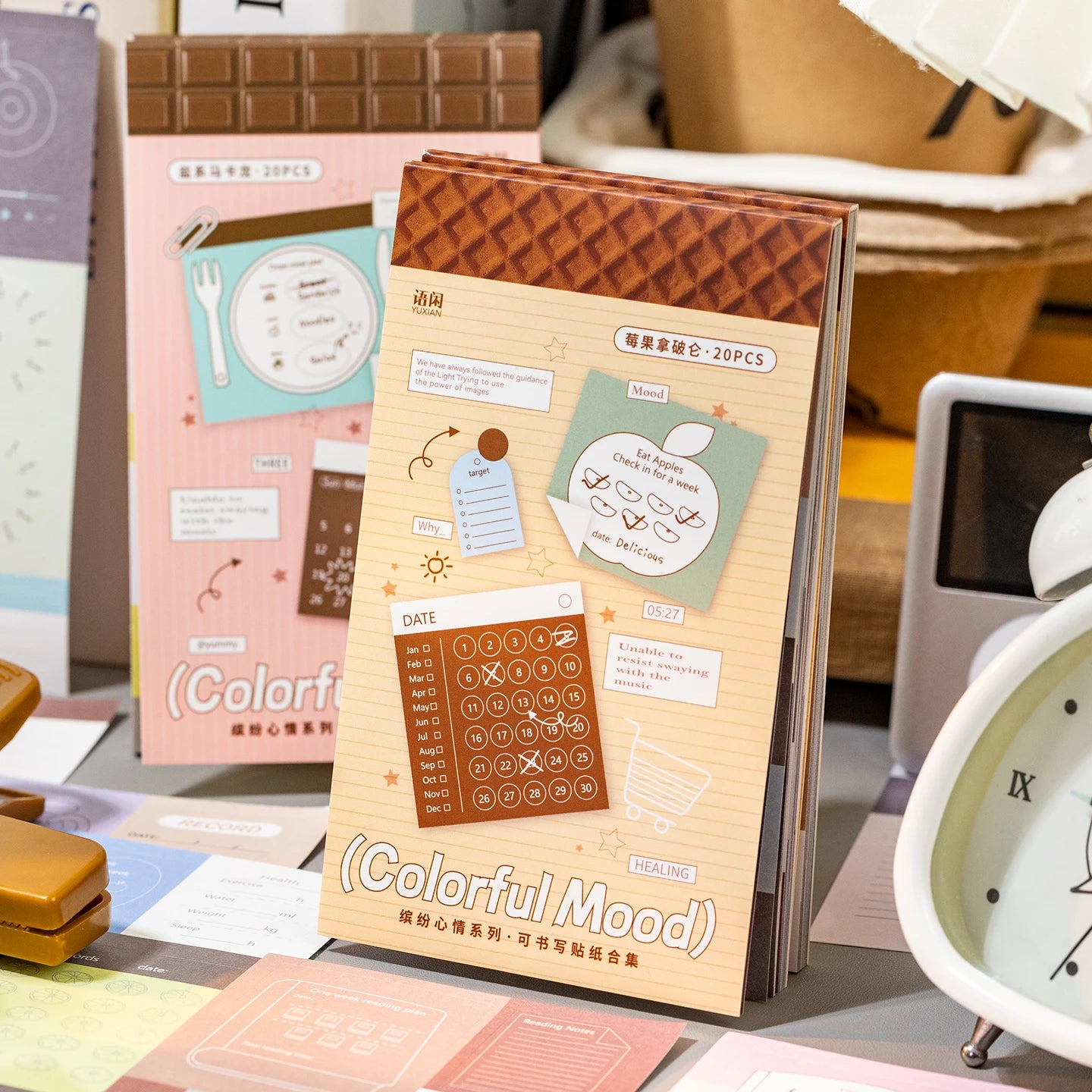 Colorful Mood Film Stickers — 20 Sheets Aesthetic Scrapbooking Set