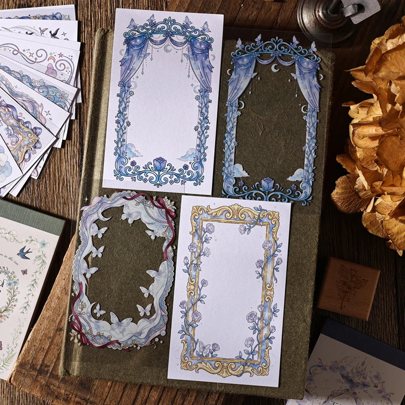 Flower Border Sticker Sheets — Decorative Scrapbooking Material for Journals