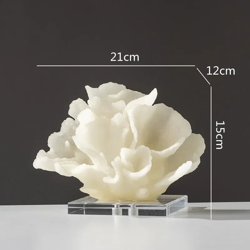 ZIZI FISH Resin Coral Sculpture — Decorative Hollow Crystal Ornament