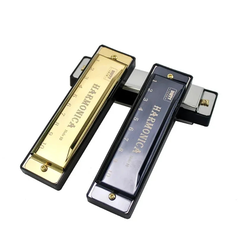 Beginner Harmonica Instrument — 10-Hole Musical Instrument in Key of C