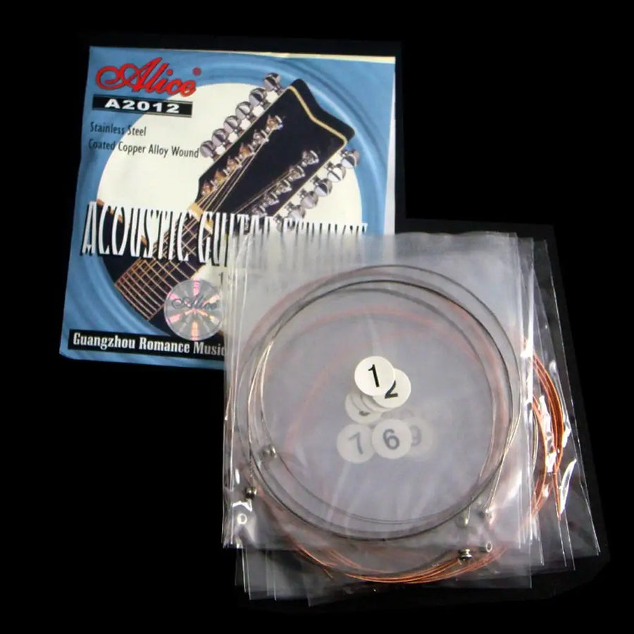 Acoustic Guitar String Set — Stainless Steel Replacement Strings for Folk Guitars